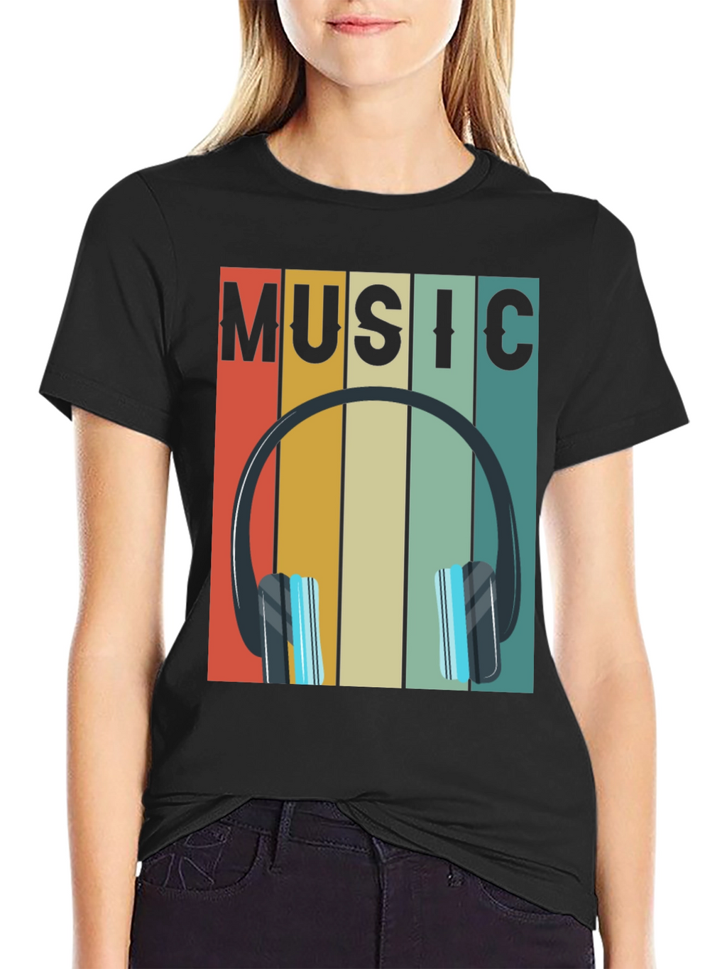 Retro Music Headphones Graphic Tee