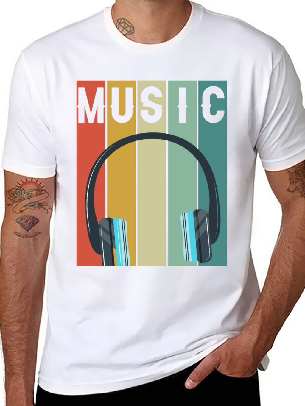 Retro Music Headphones Graphic Tee