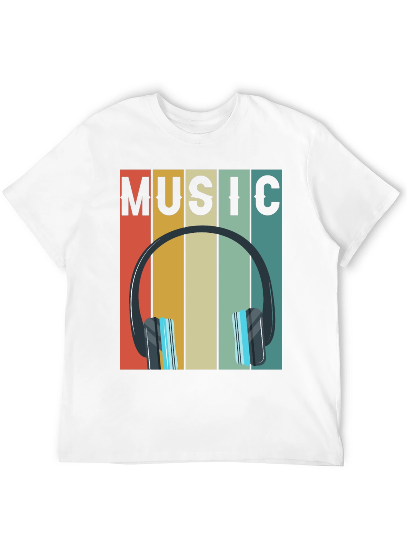 Retro Music Headphones Graphic Tee