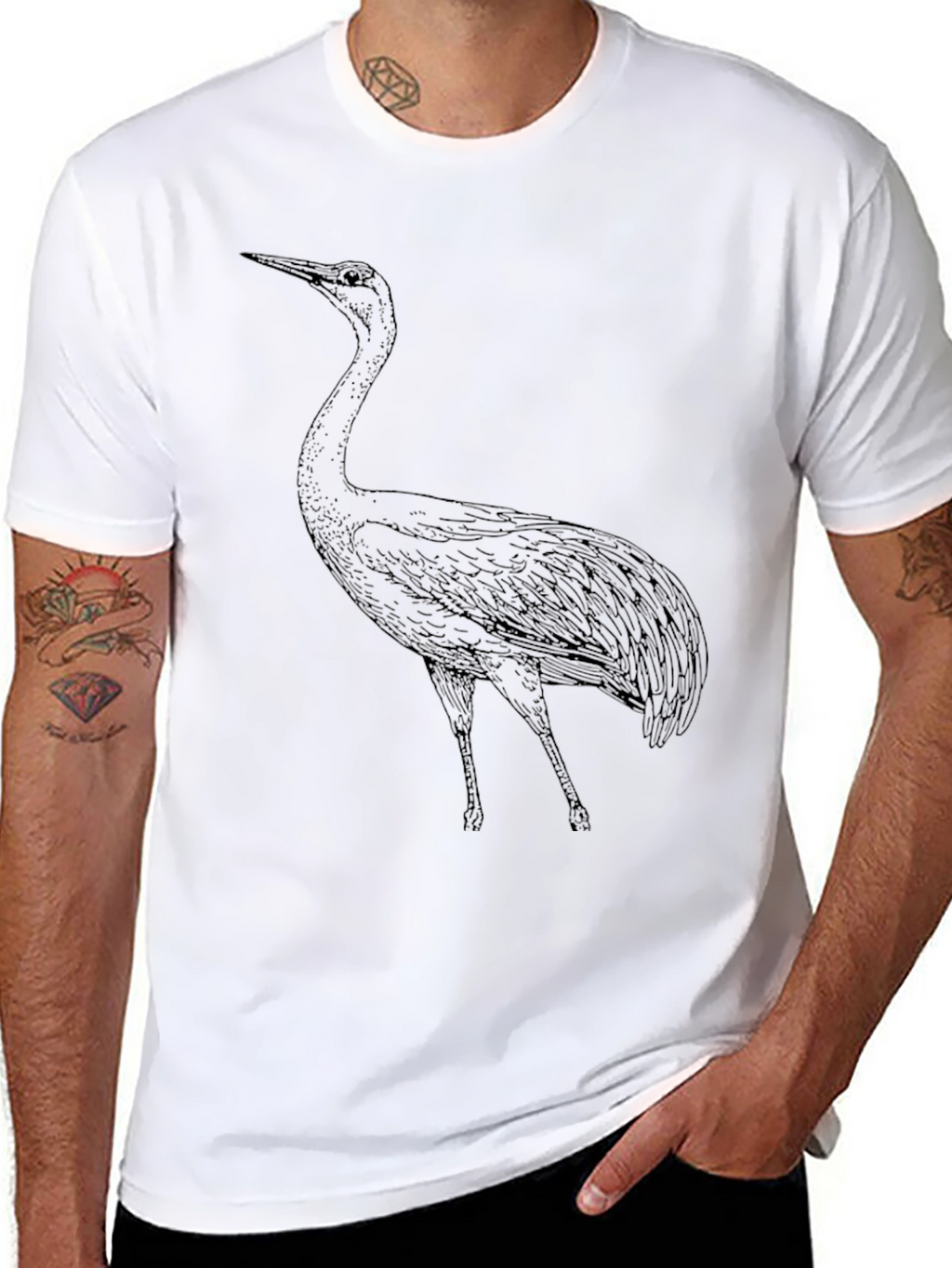 Crane Graphic Tee - Classic Black