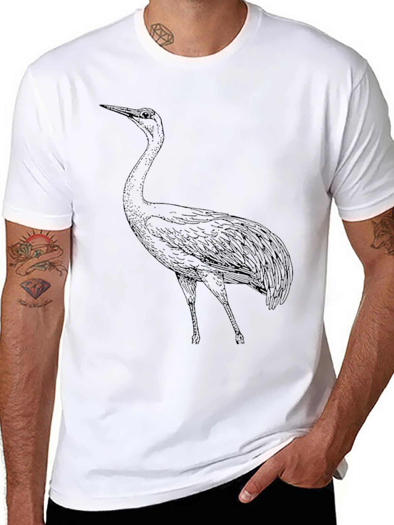 Crane Graphic Tee - Classic Black