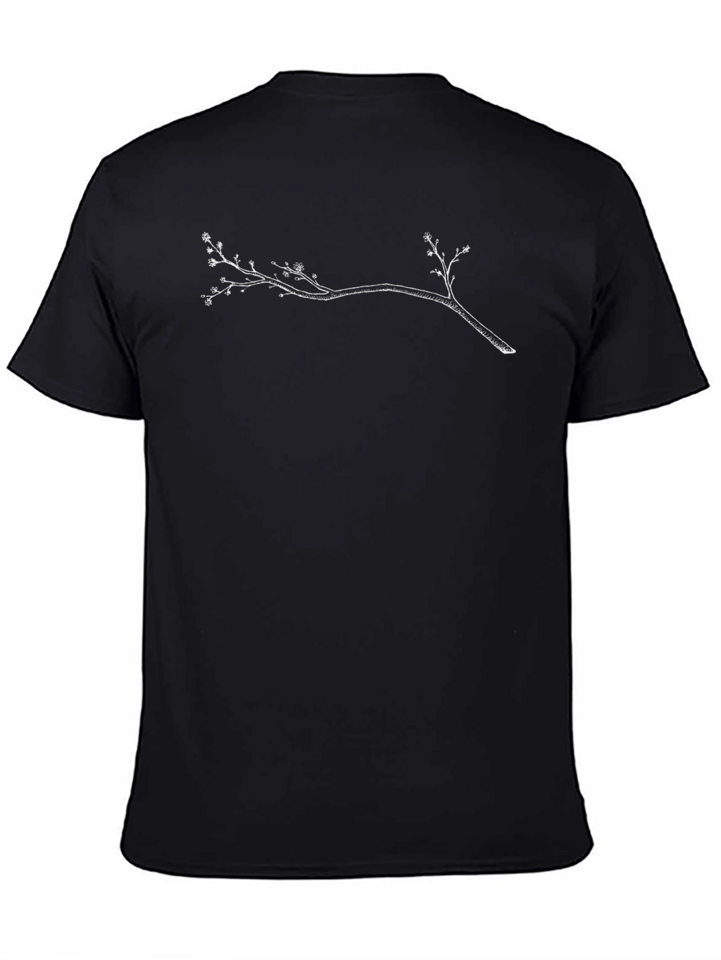 Minimalist Branch Graphic Black T-Shirt