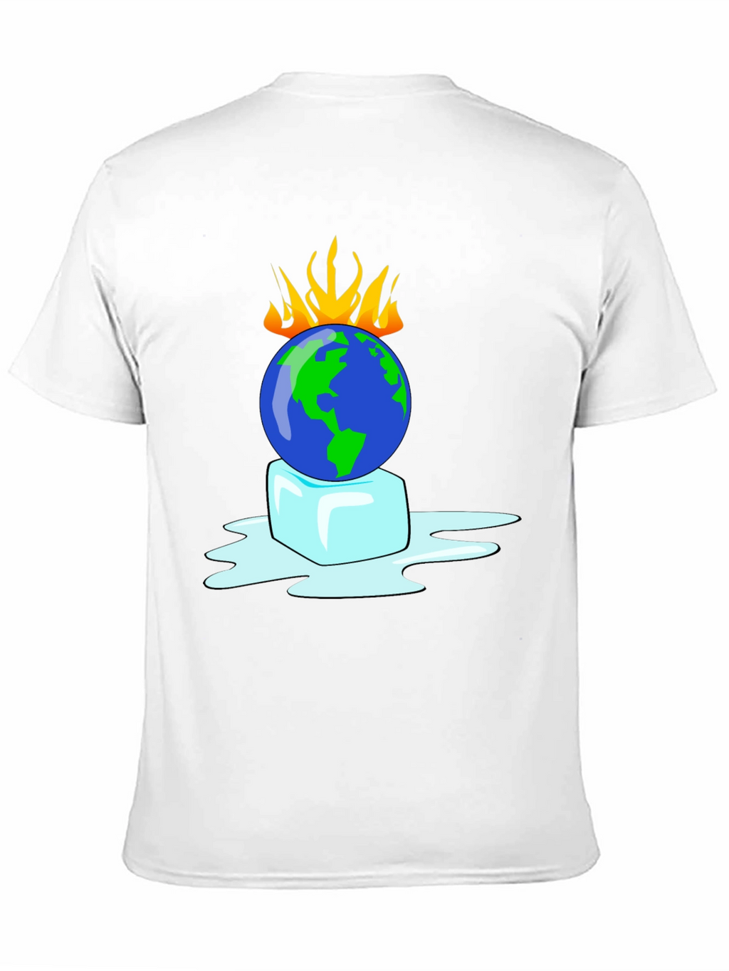 Global Warming T-Shirt: Earth on Fire Melting Ice