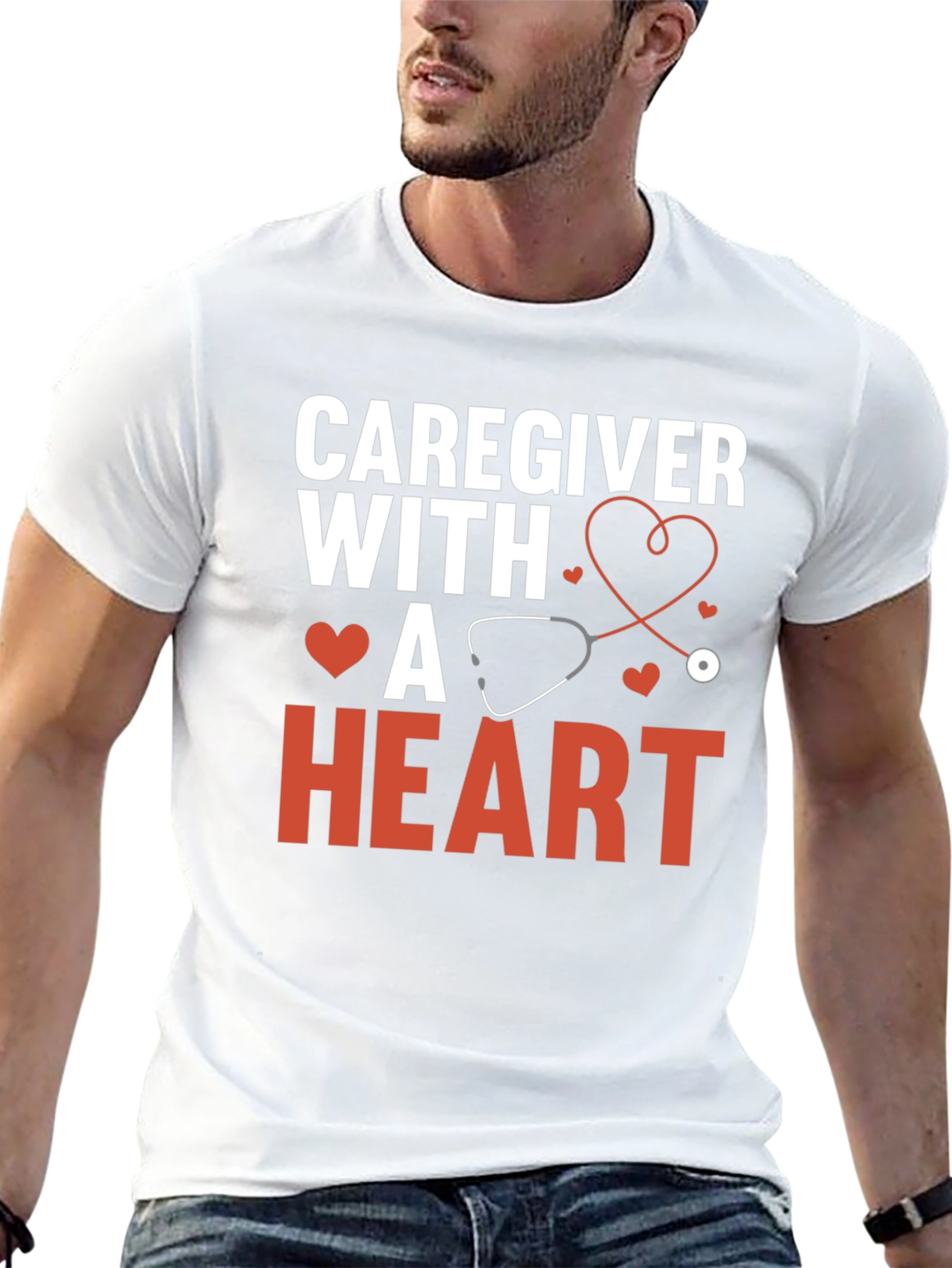 Caregiver With a Heart Graphic Tee
