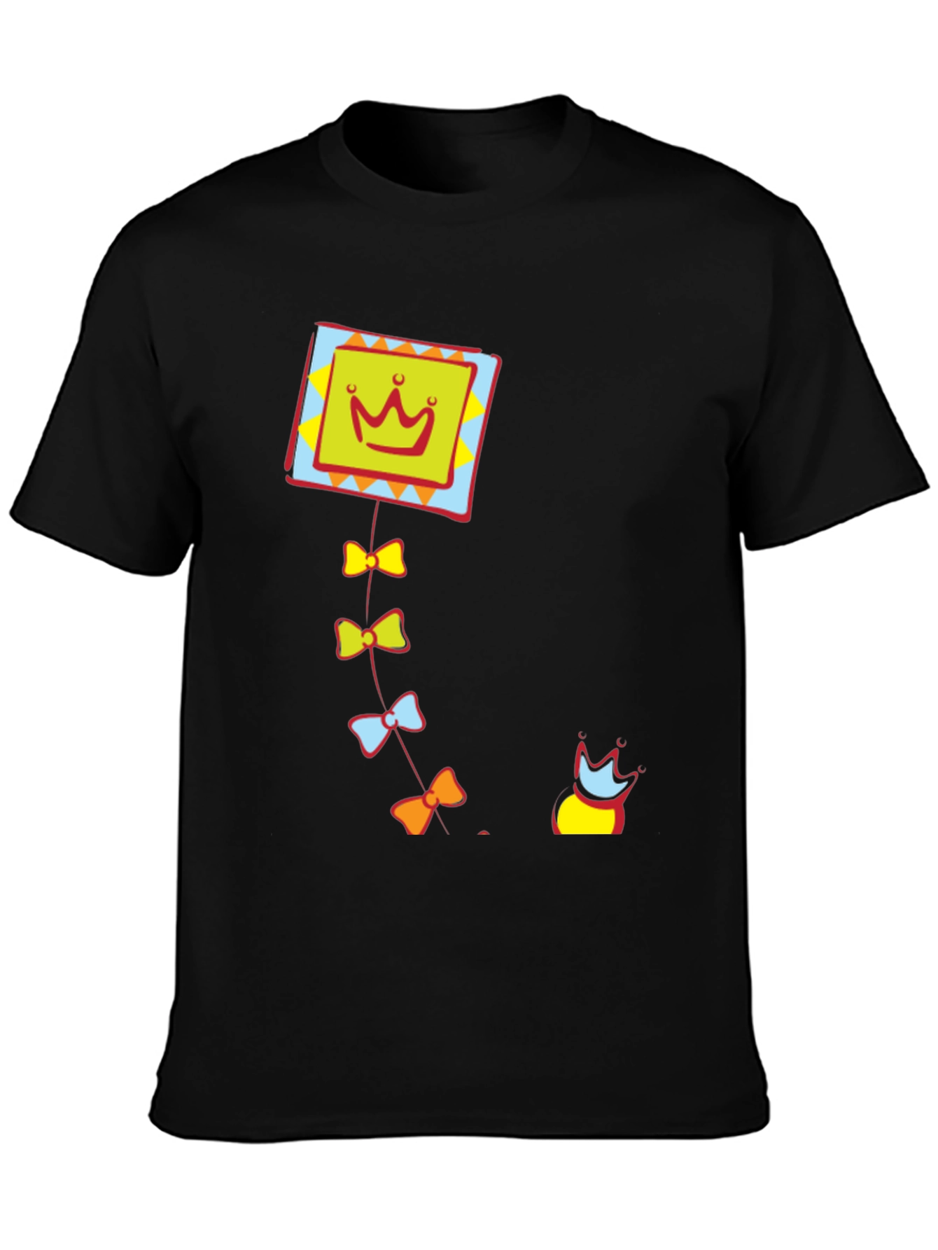 Crown Kite Graphic Tee - Stylish Black T-Shirt