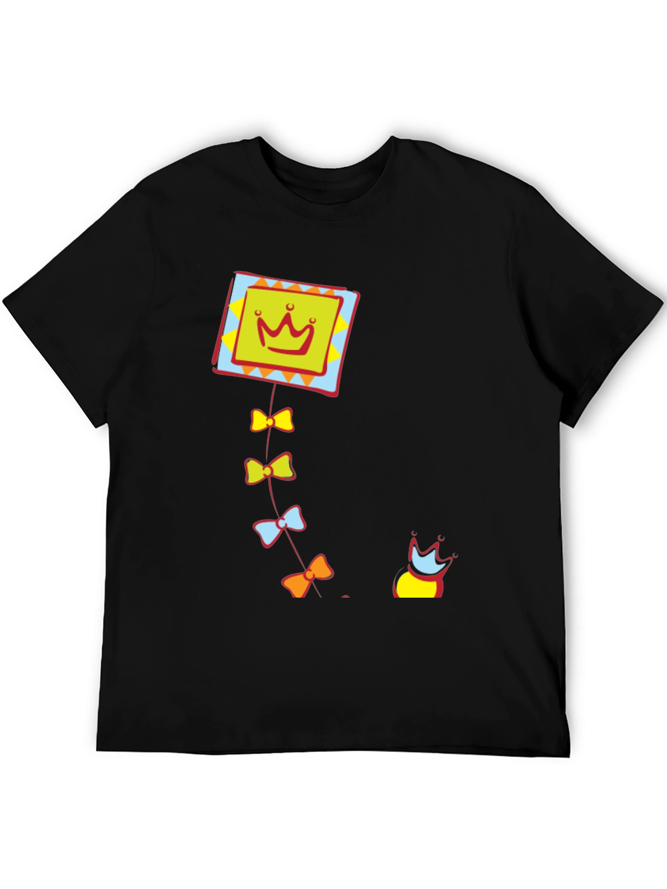 Crown Kite Graphic Tee - Stylish Black T-Shirt