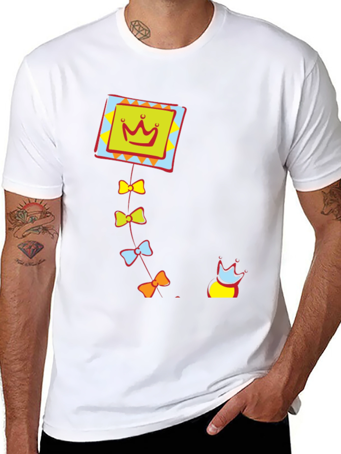 Crown Kite Graphic Tee - Stylish Black T-Shirt