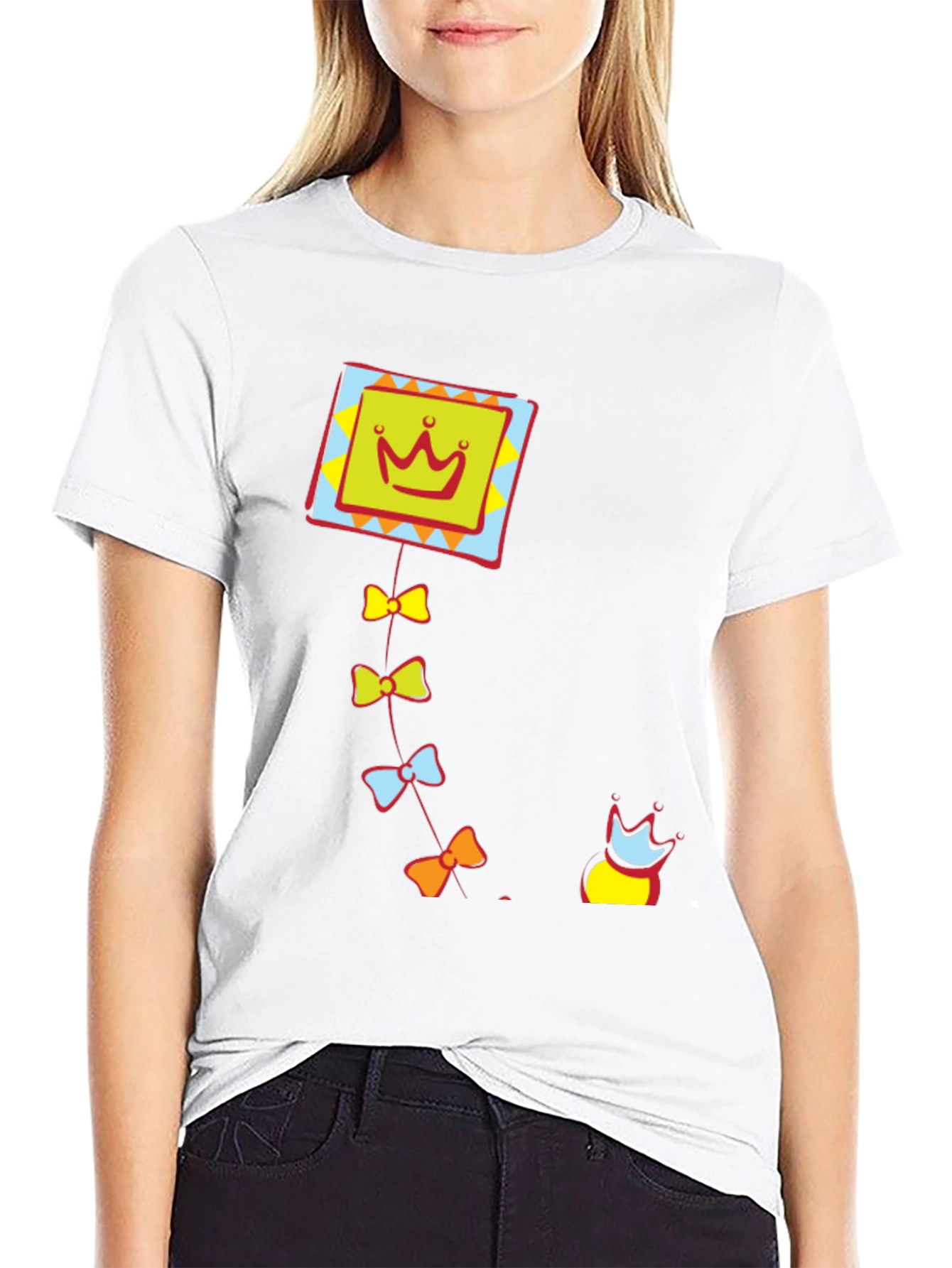 Crown Kite Graphic Tee - Stylish Black T-Shirt