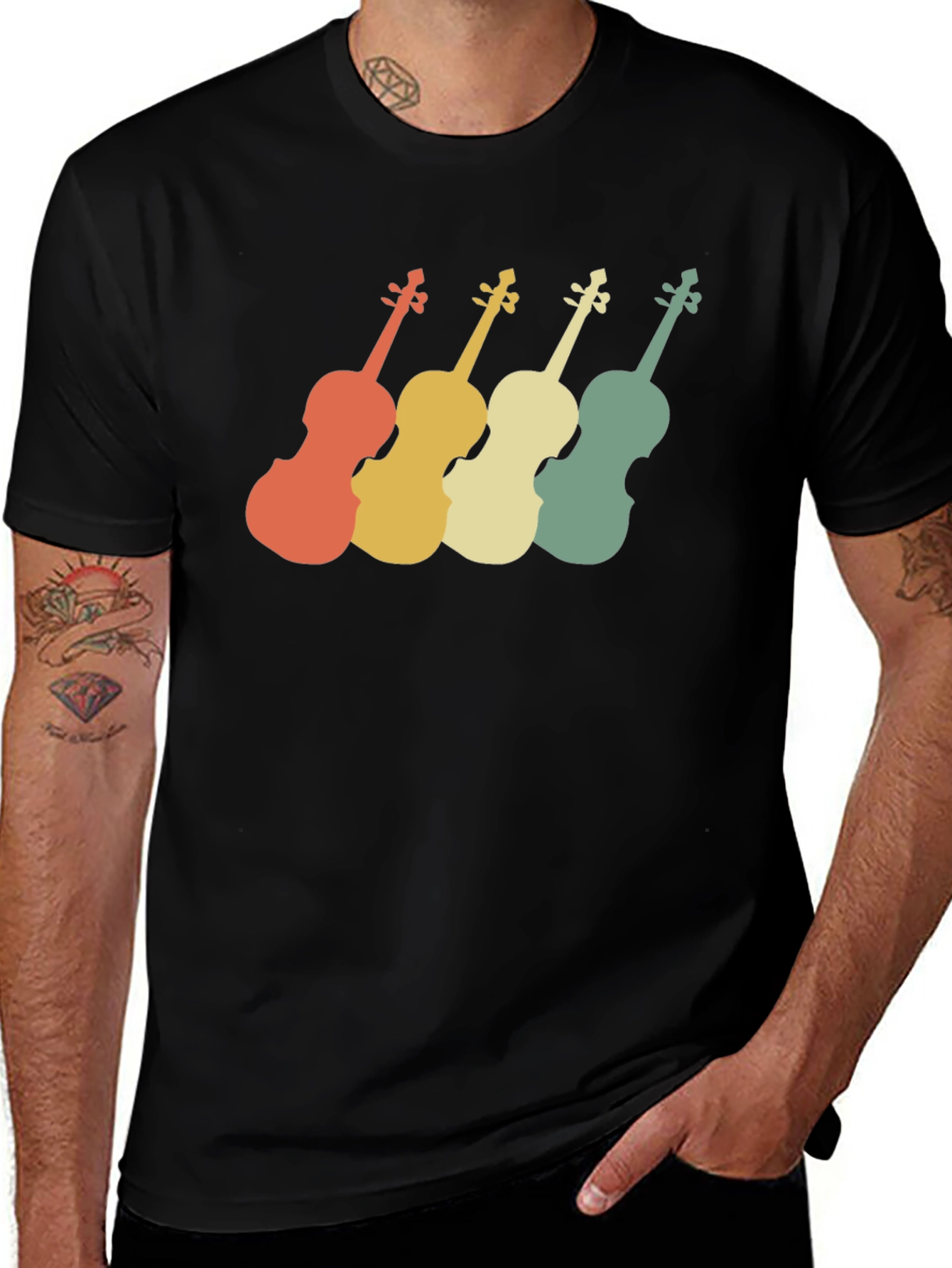 Retro Violin T-Shirt - Musical Instrument Tee