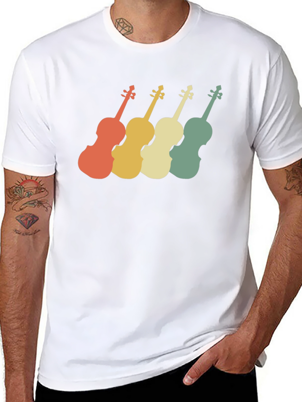 Retro Violin T-Shirt - Musical Instrument Tee