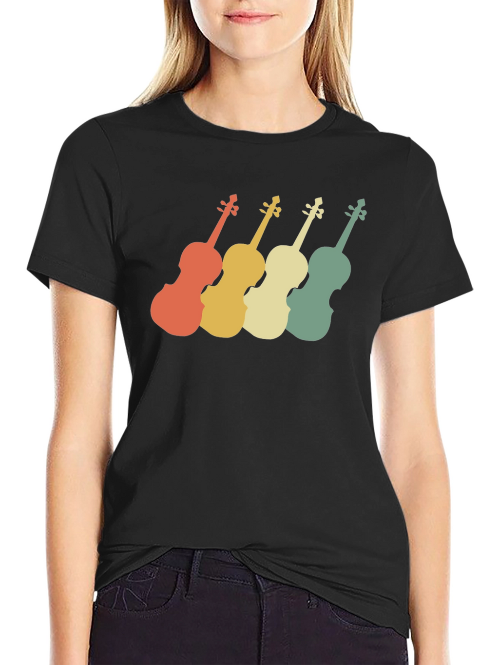 Retro Violin T-Shirt - Musical Instrument Tee