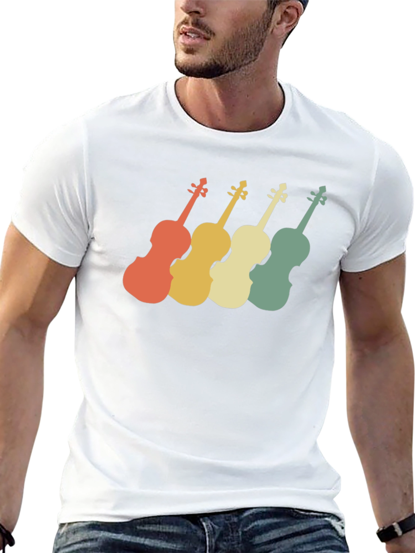 Retro Violin T-Shirt - Musical Instrument Tee