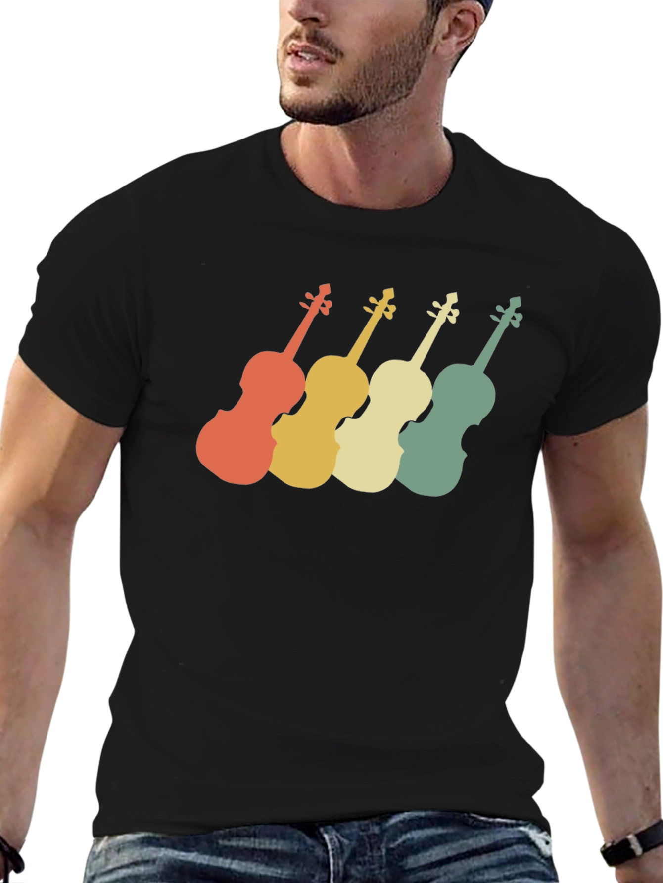 Retro Violin T-Shirt - Musical Instrument Tee