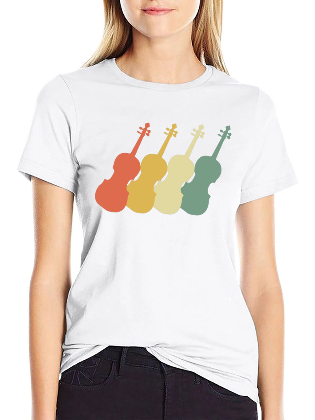 Retro Violin T-Shirt - Musical Instrument Tee