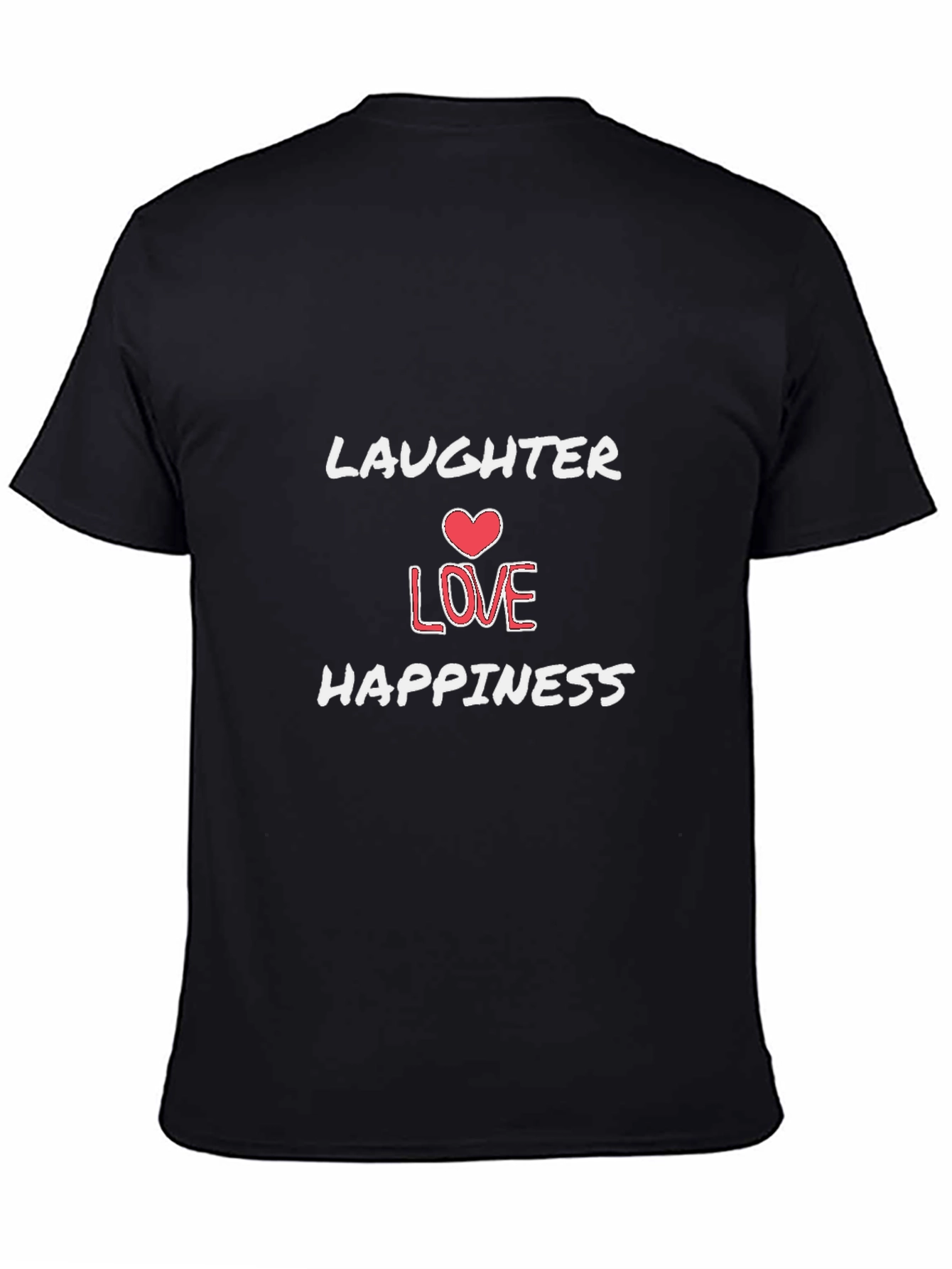 Laughter Love Happiness Graphic Tee - Black