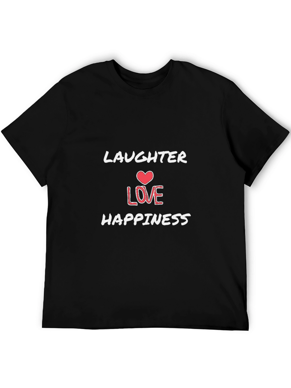 Laughter Love Happiness Graphic Tee - Black