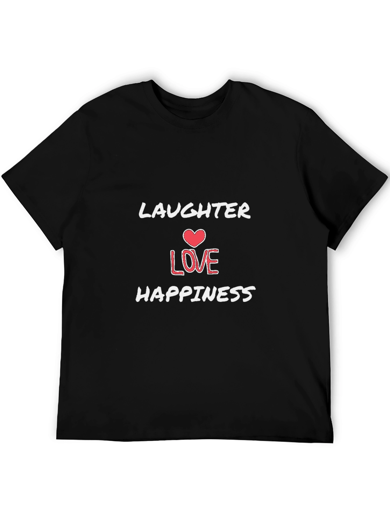 Laughter Love Happiness Graphic Tee - Black