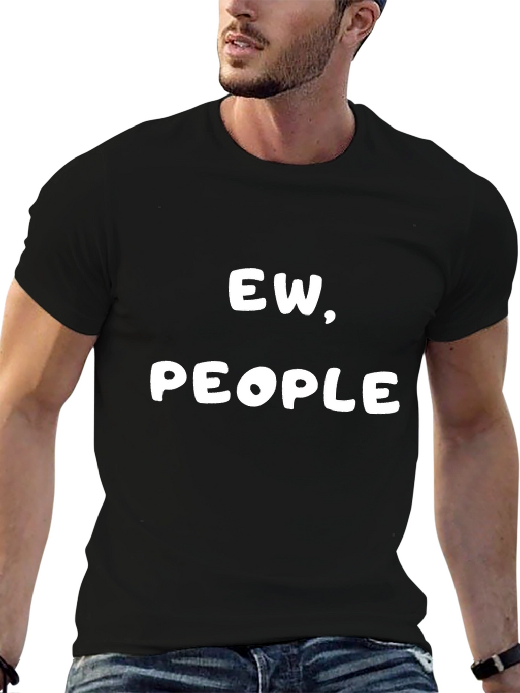Ew People Graphic Tee - Black Crew Neck T-Shirt