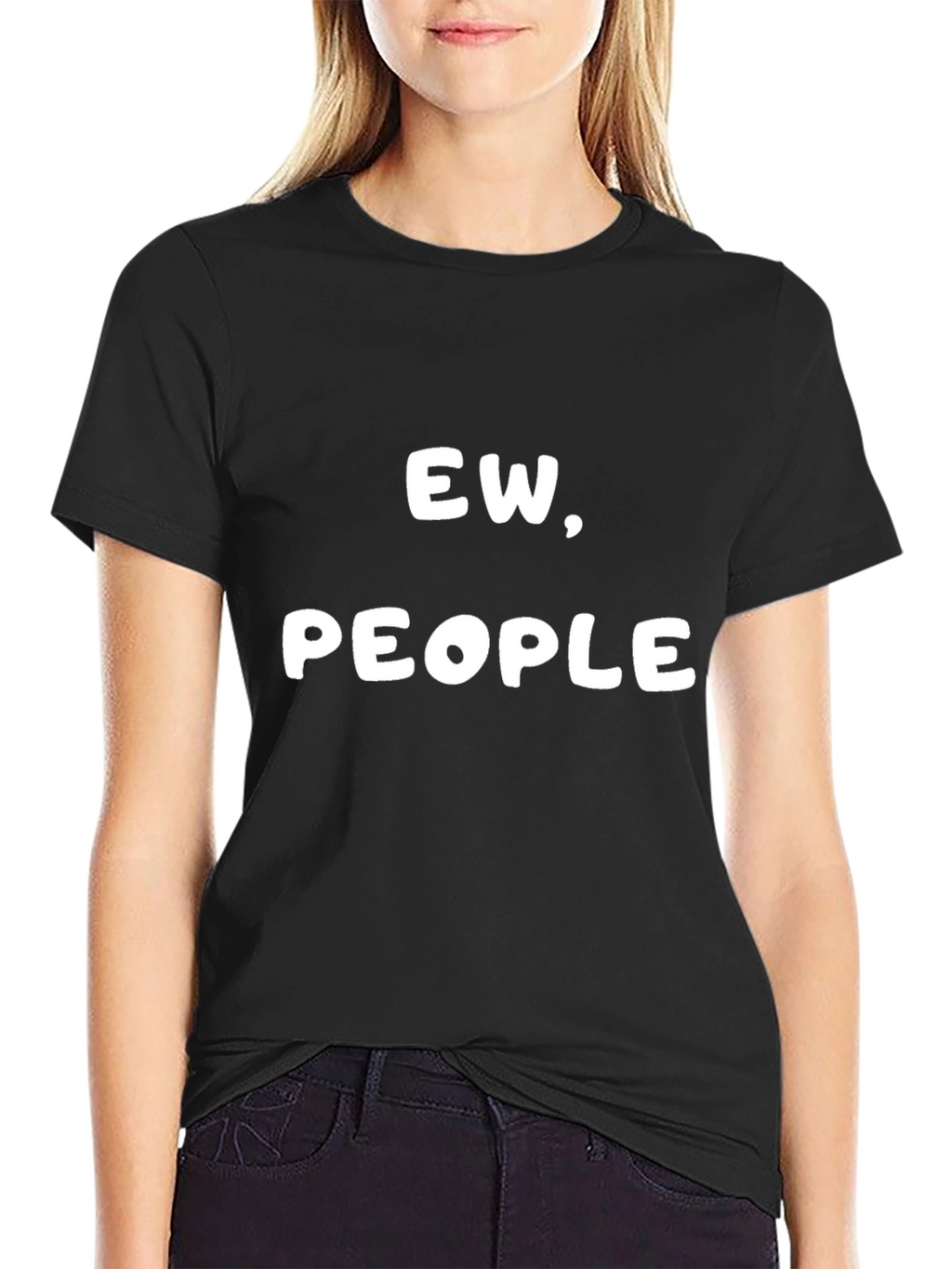 Ew People Graphic Tee - Black Crew Neck T-Shirt
