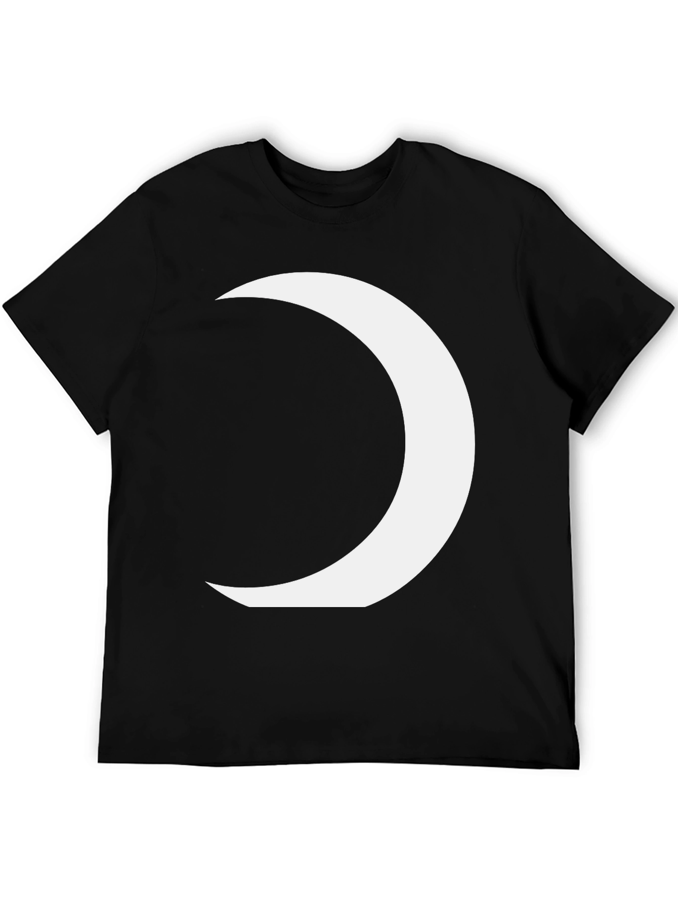 Crescent Moon Graphic Tee - Modern Black T-Shirt