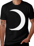 Crescent Moon Graphic Tee - Modern Black T-Shirt