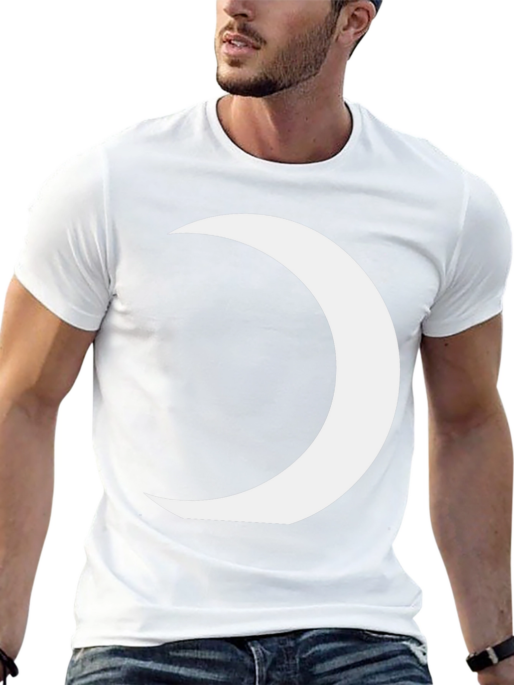 Crescent Moon Graphic Tee - Modern Black T-Shirt