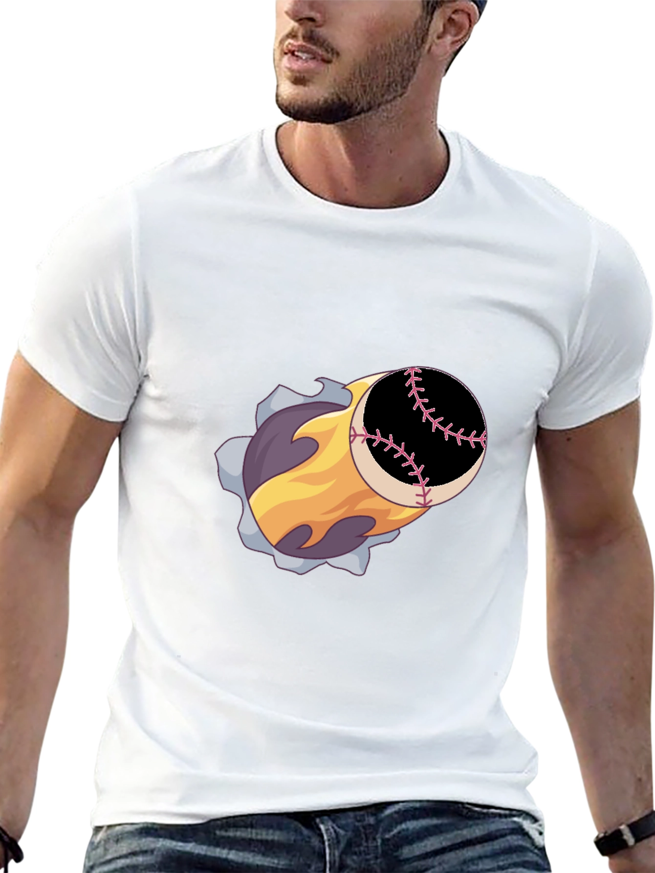 Baseball Fireball Graphic Tee