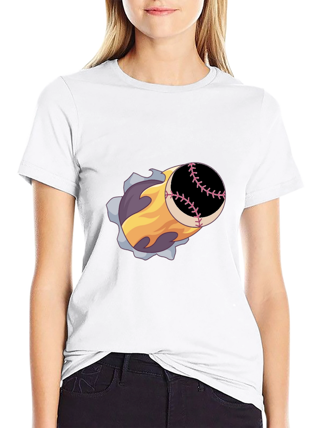 Baseball Fireball Graphic Tee