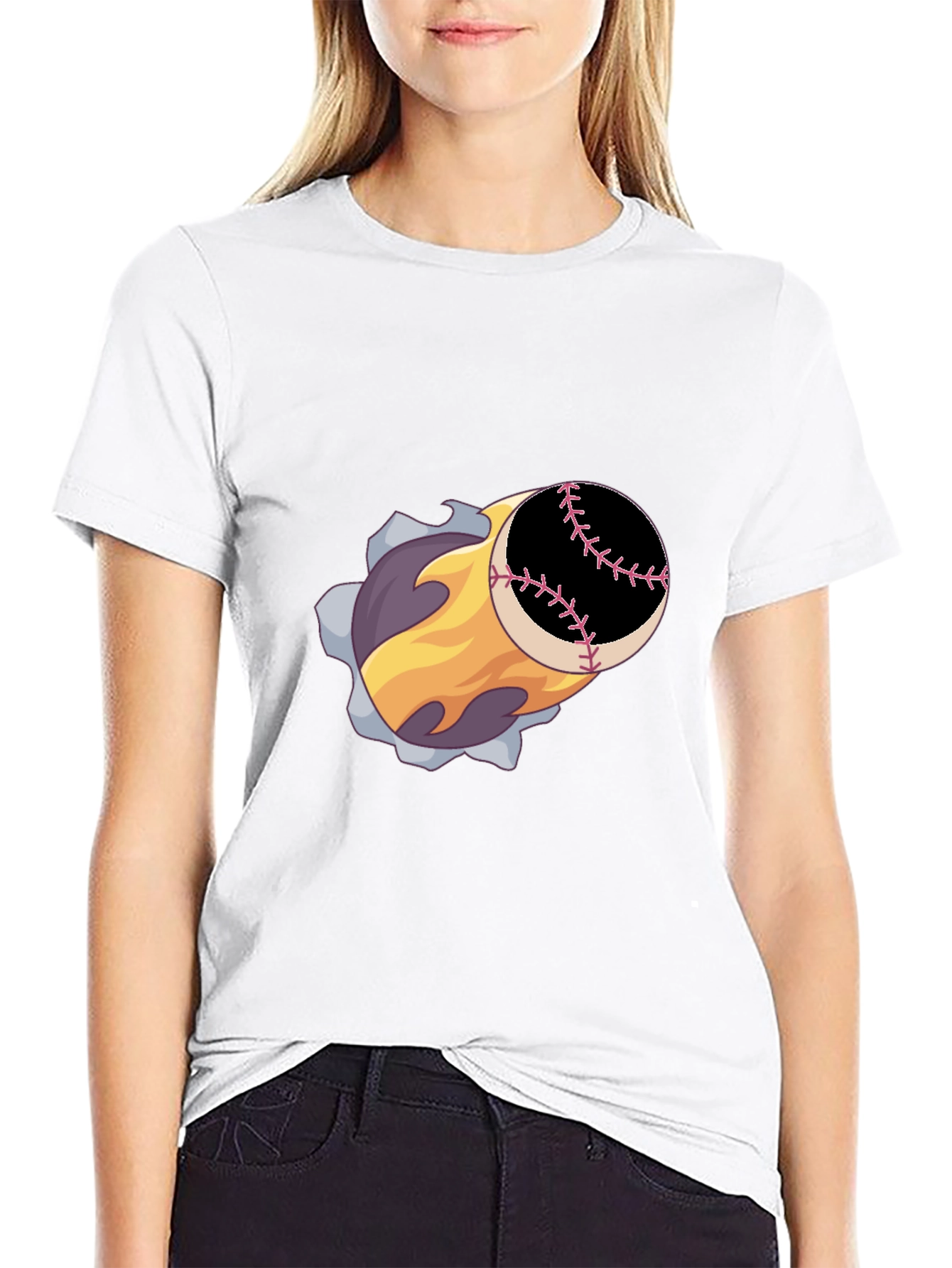 Baseball Fireball Graphic Tee