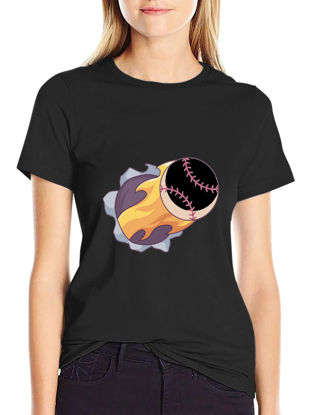 Baseball Fireball Graphic Tee