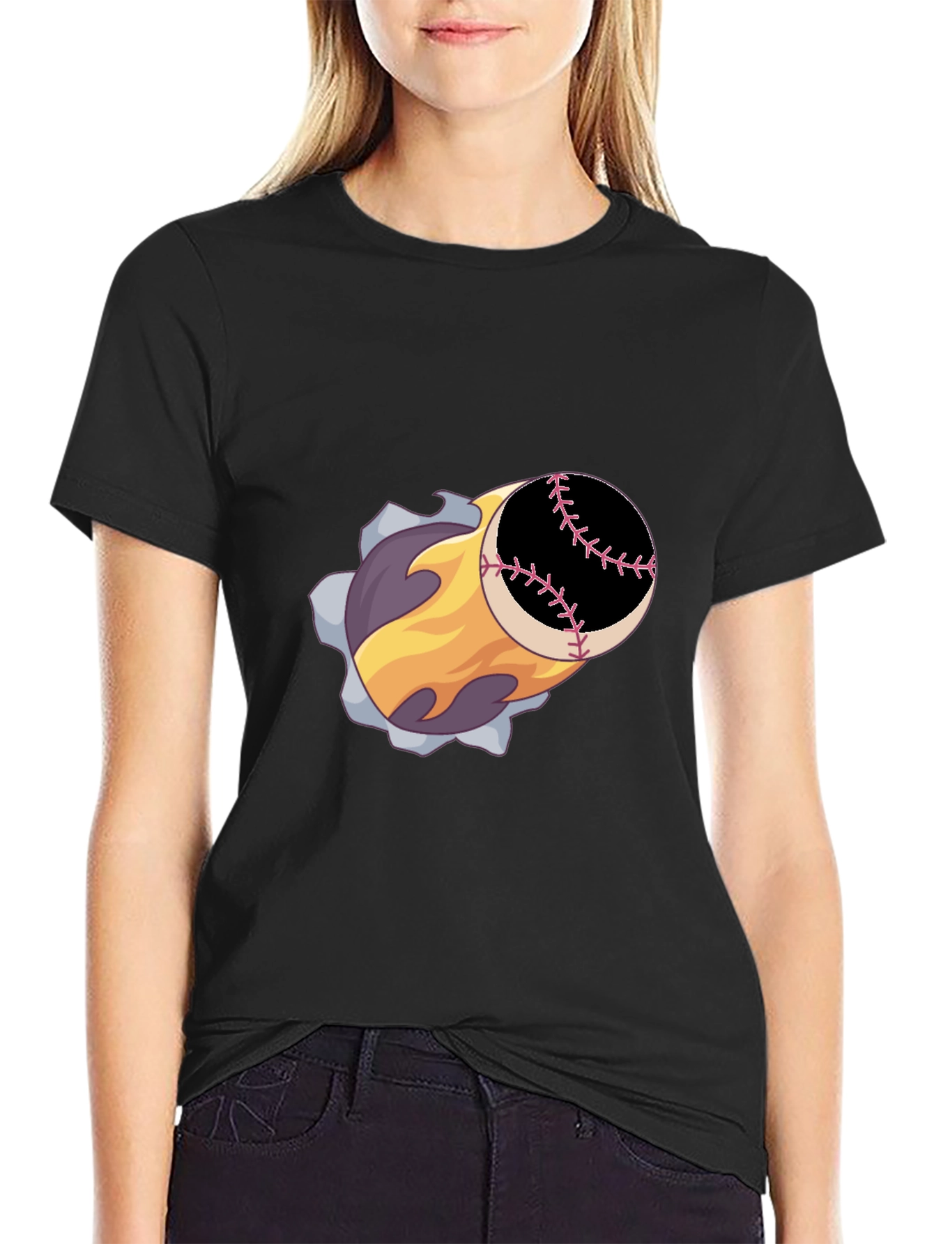 Baseball Fireball Graphic Tee