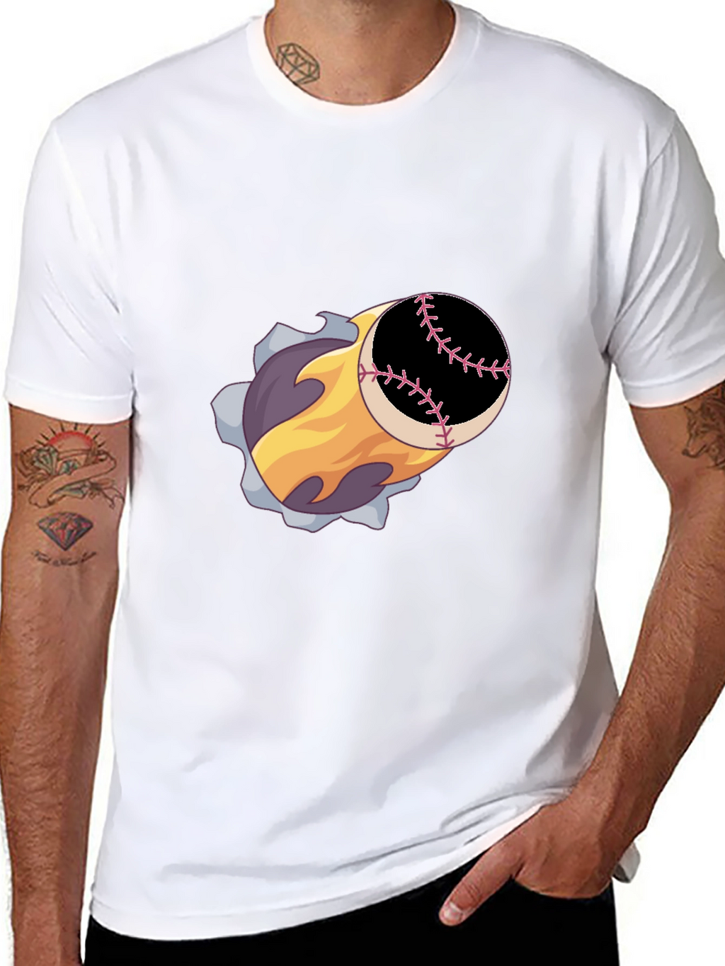 Baseball Fireball Graphic Tee