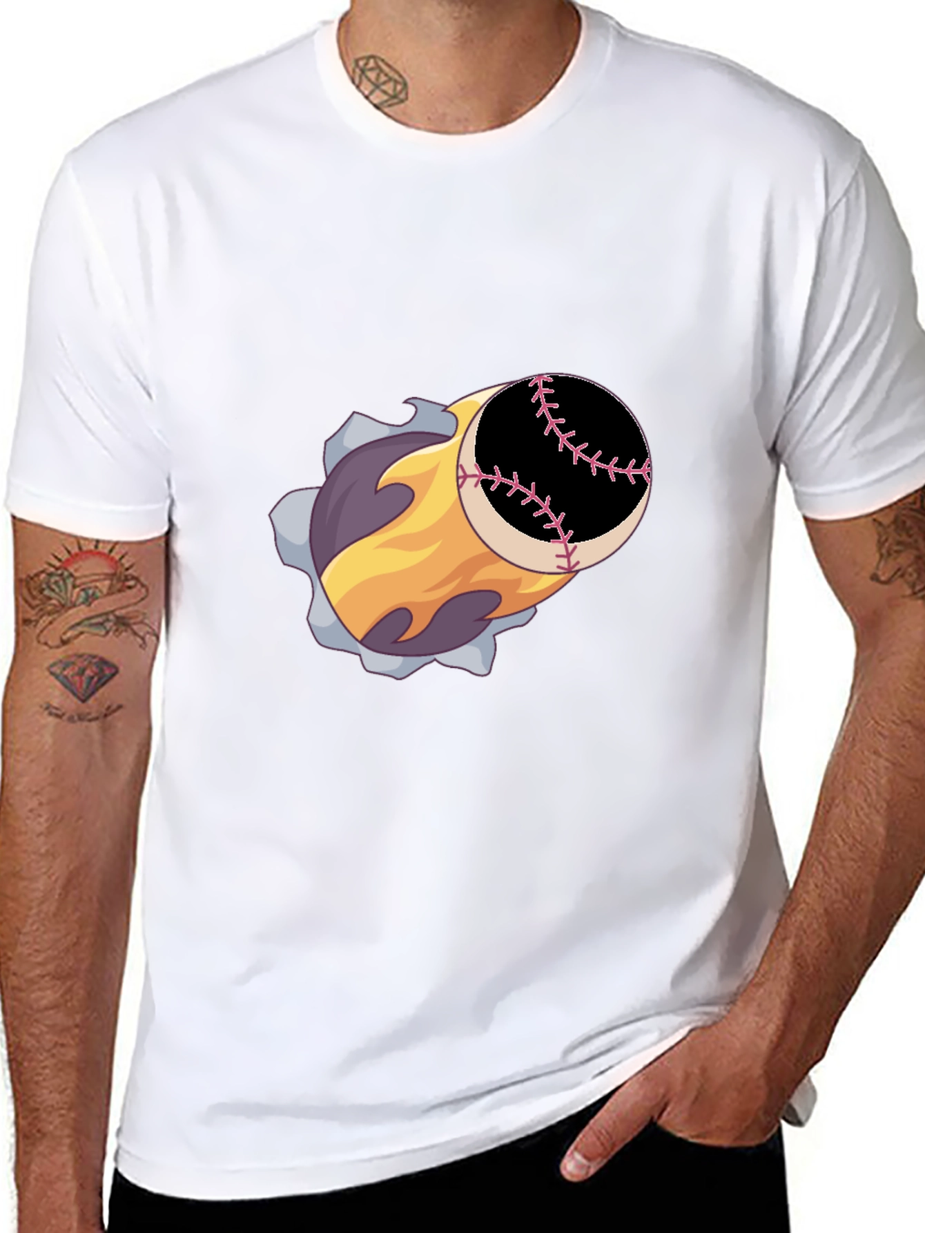 Baseball Fireball Graphic Tee