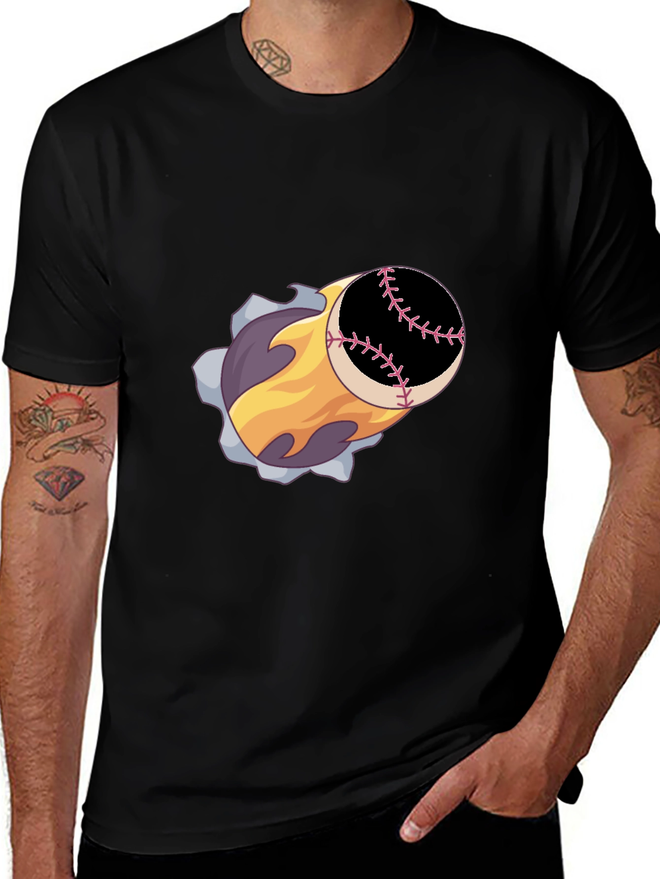 Baseball Fireball Graphic Tee