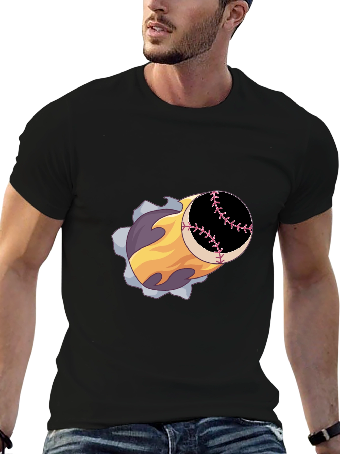 Baseball Fireball Graphic Tee