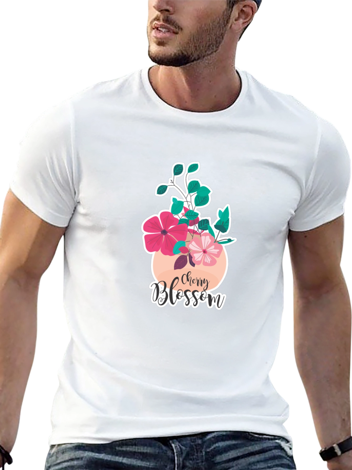 Cherry Blossom Graphic T-Shirt - Black