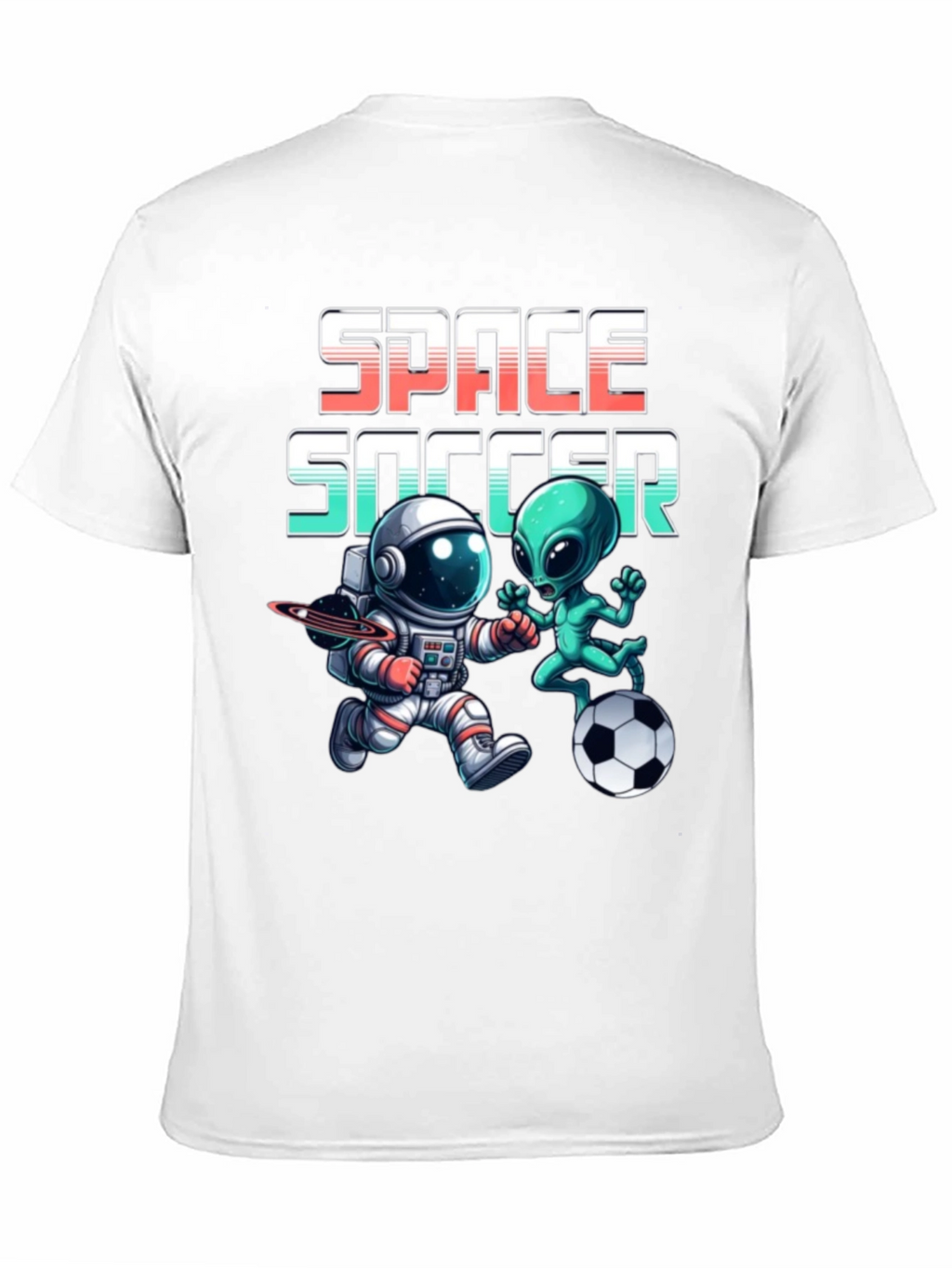 Space Soccer T-Shirt: Alien vs. Astronaut Tee