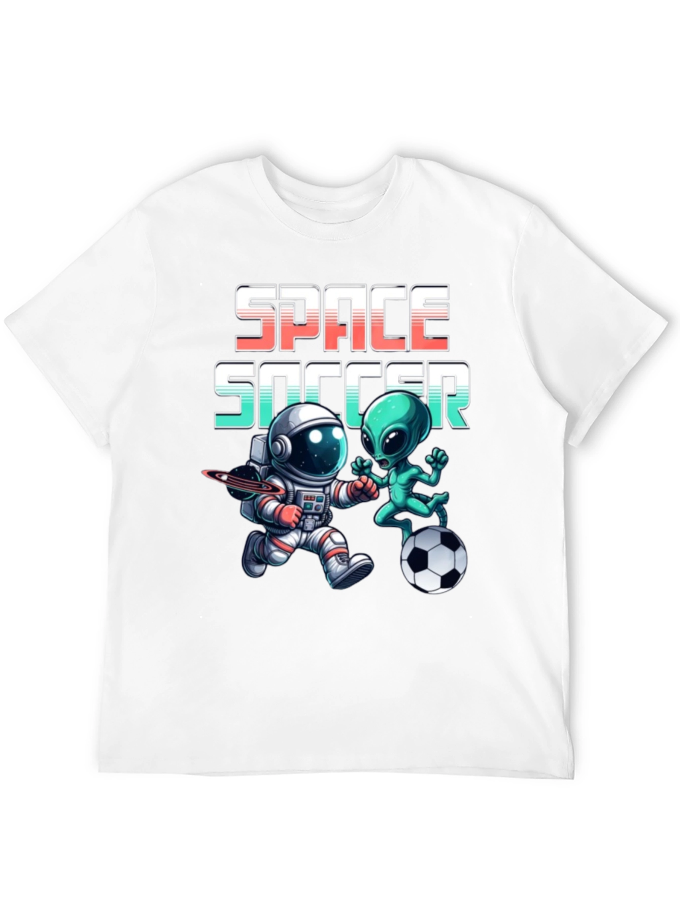 Space Soccer T-Shirt: Alien vs. Astronaut Tee