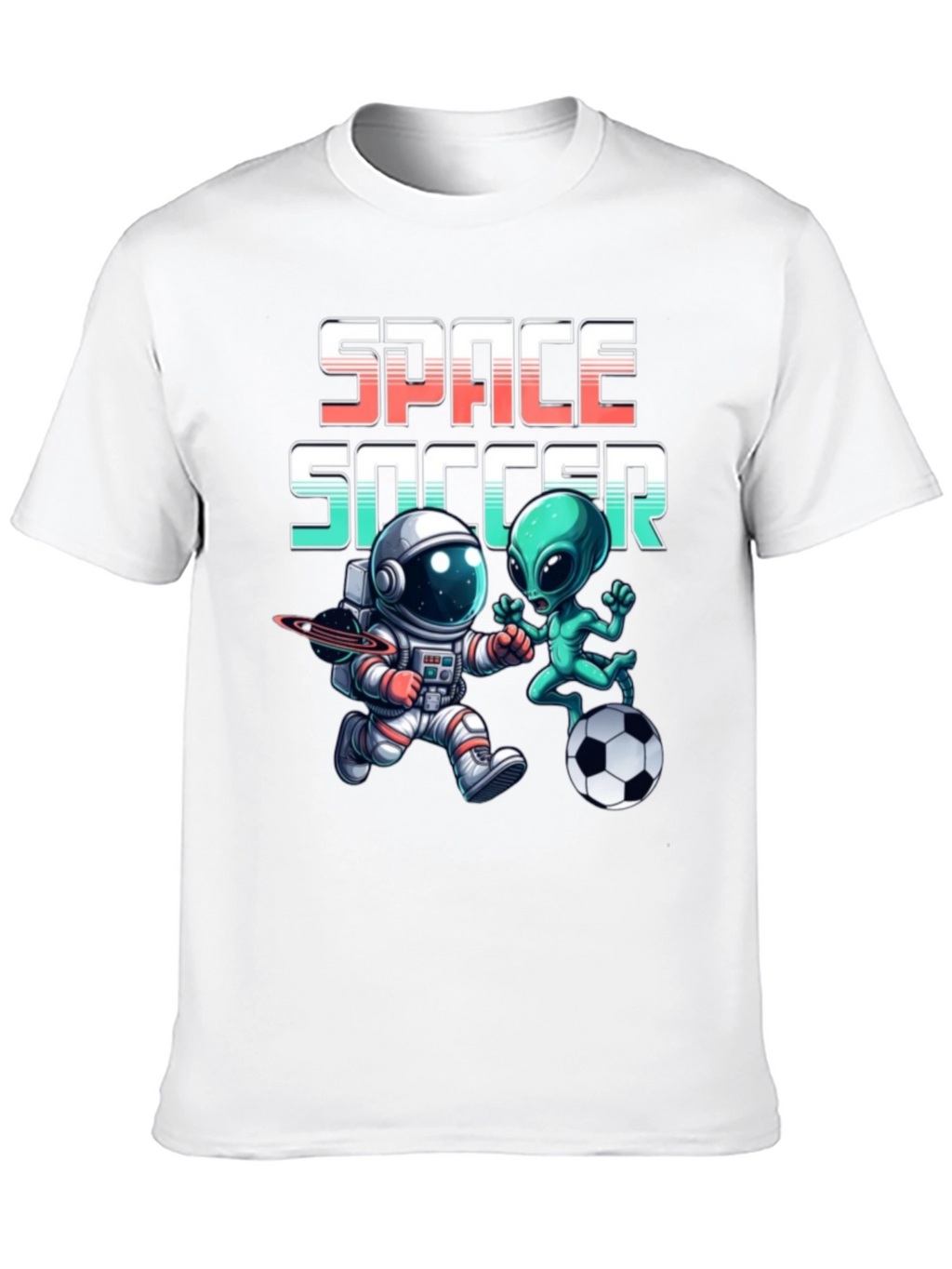 Space Soccer T-Shirt: Alien vs. Astronaut Tee