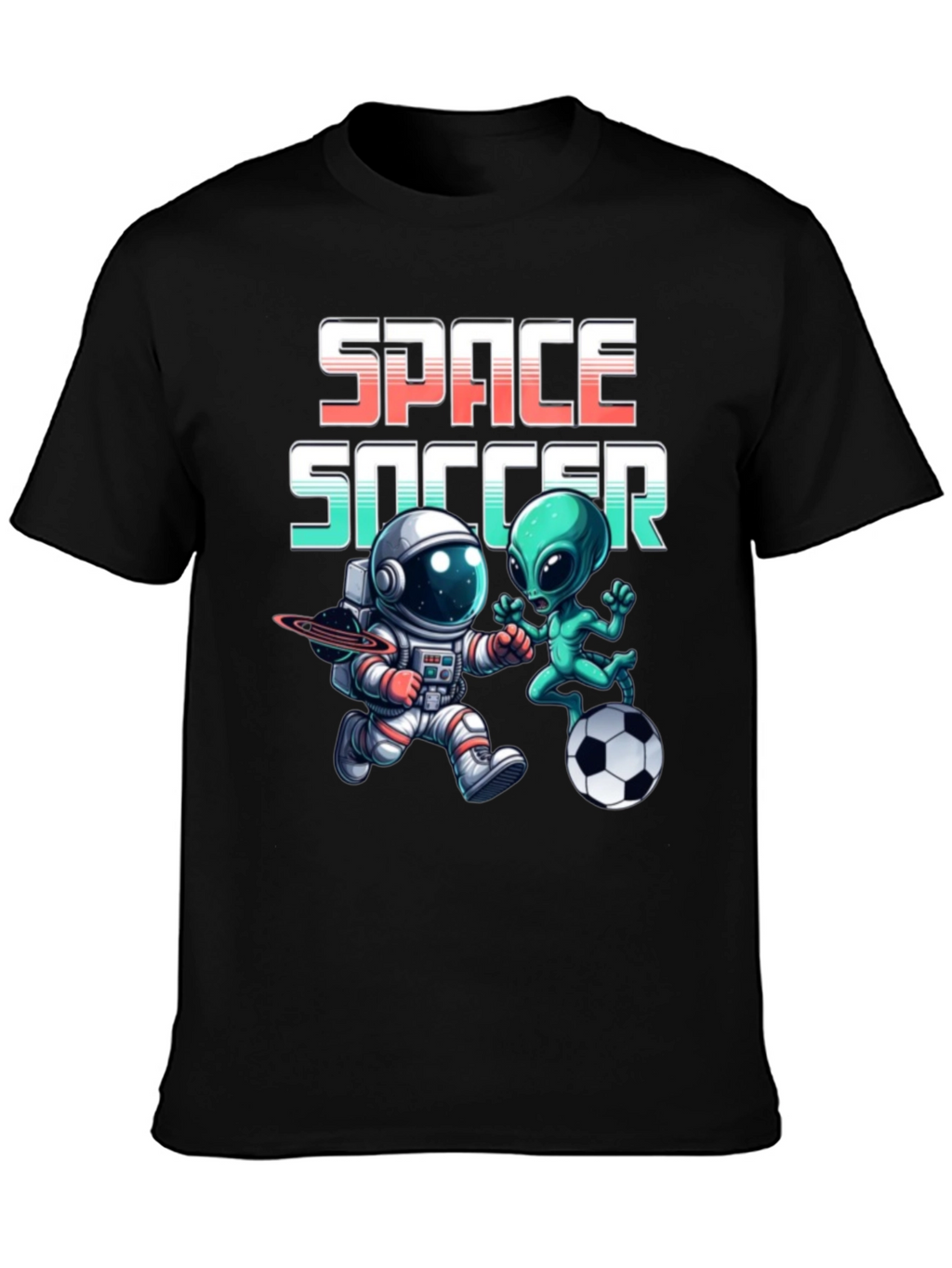 Space Soccer T-Shirt: Alien vs. Astronaut Tee