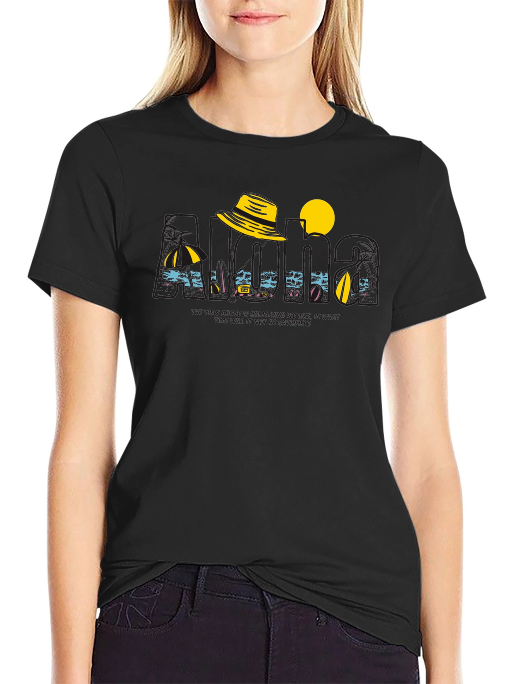 Island Vacation Graphic Tee - Black