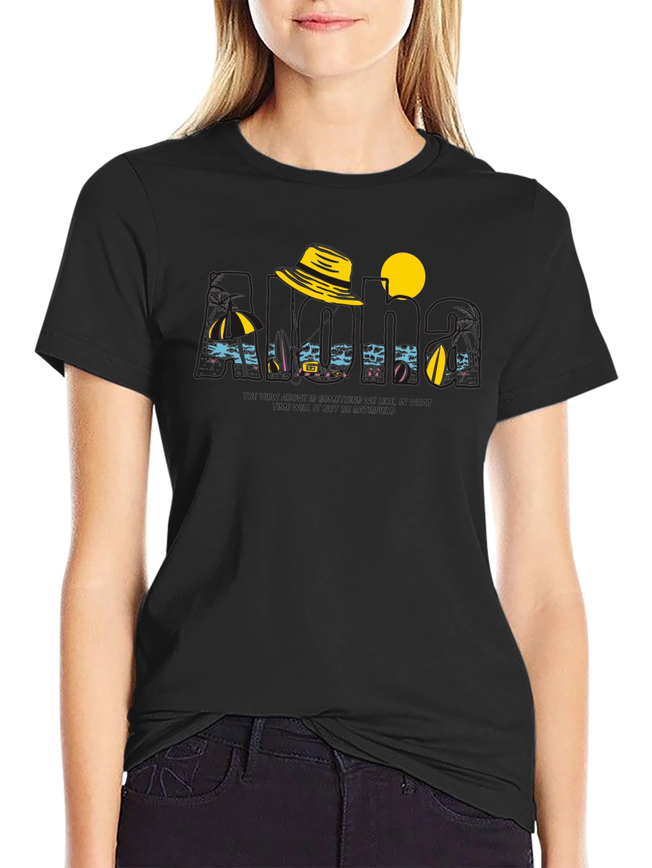 Island Vacation Graphic Tee - Black