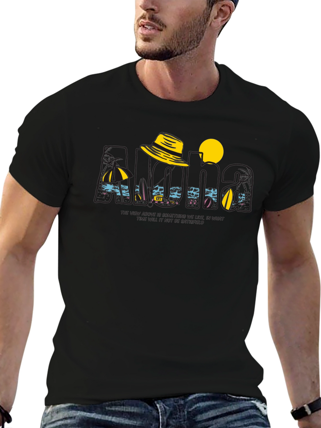 Island Vacation Graphic Tee - Black