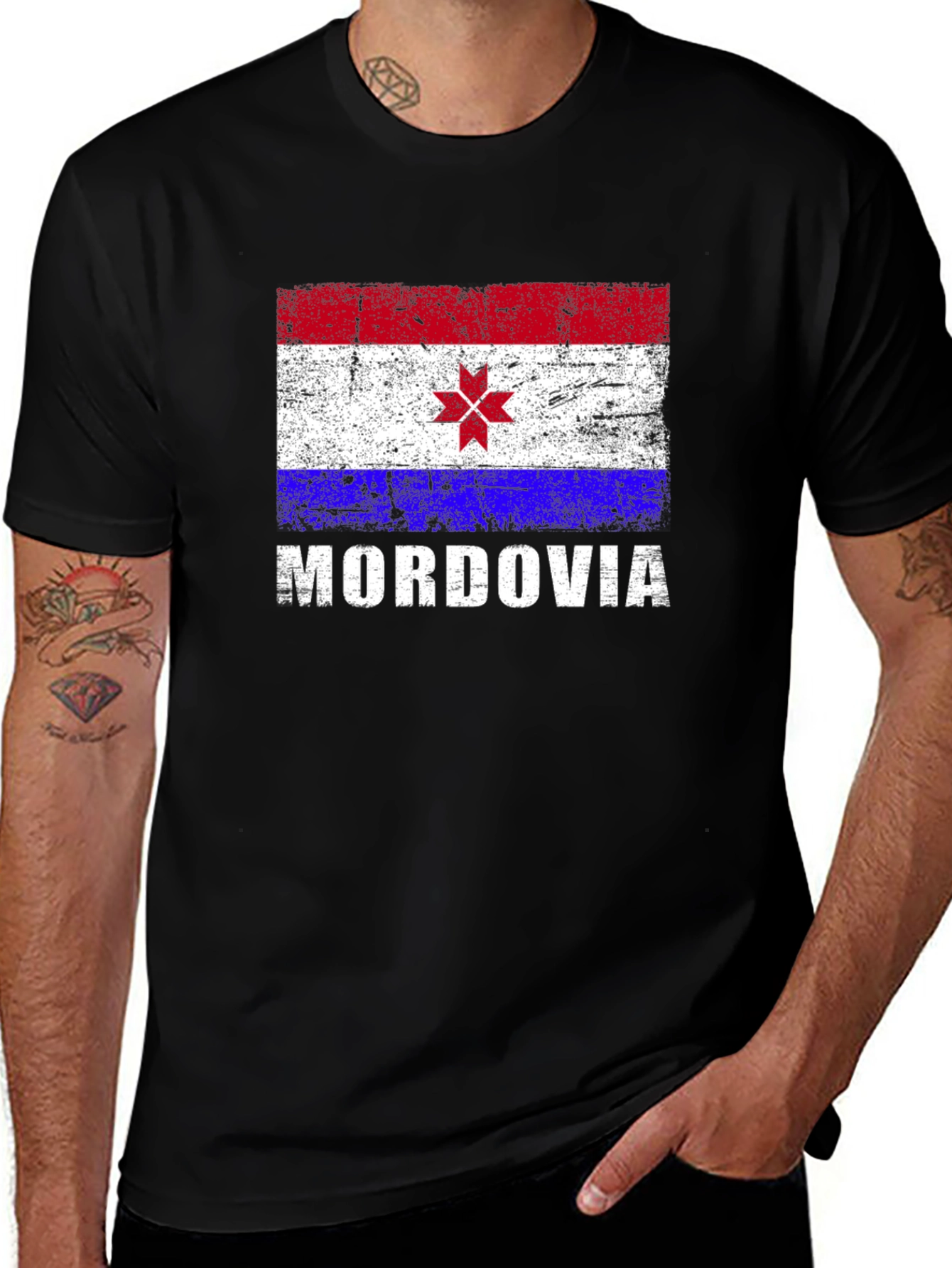 Mordovia Flag T-Shirt -  Vintage Style