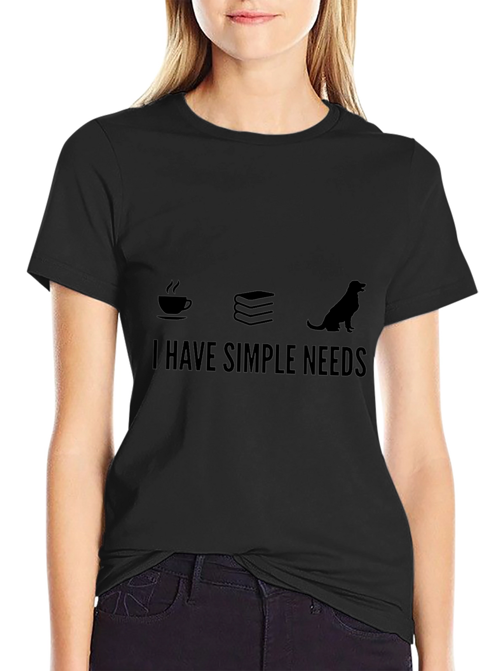 Simple Needs T-Shirt - Coffee Books and Dogs!