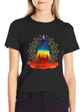 Rainbow Chakra Meditation Graphic T-Shirt