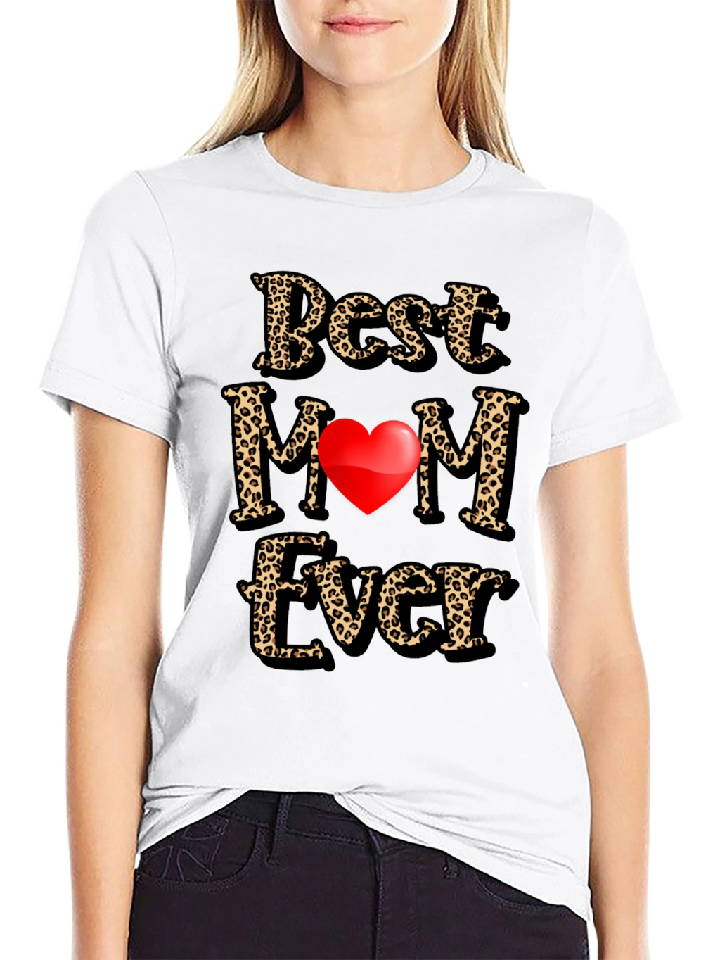 Best Mom Ever Leopard Print Graphic Tee