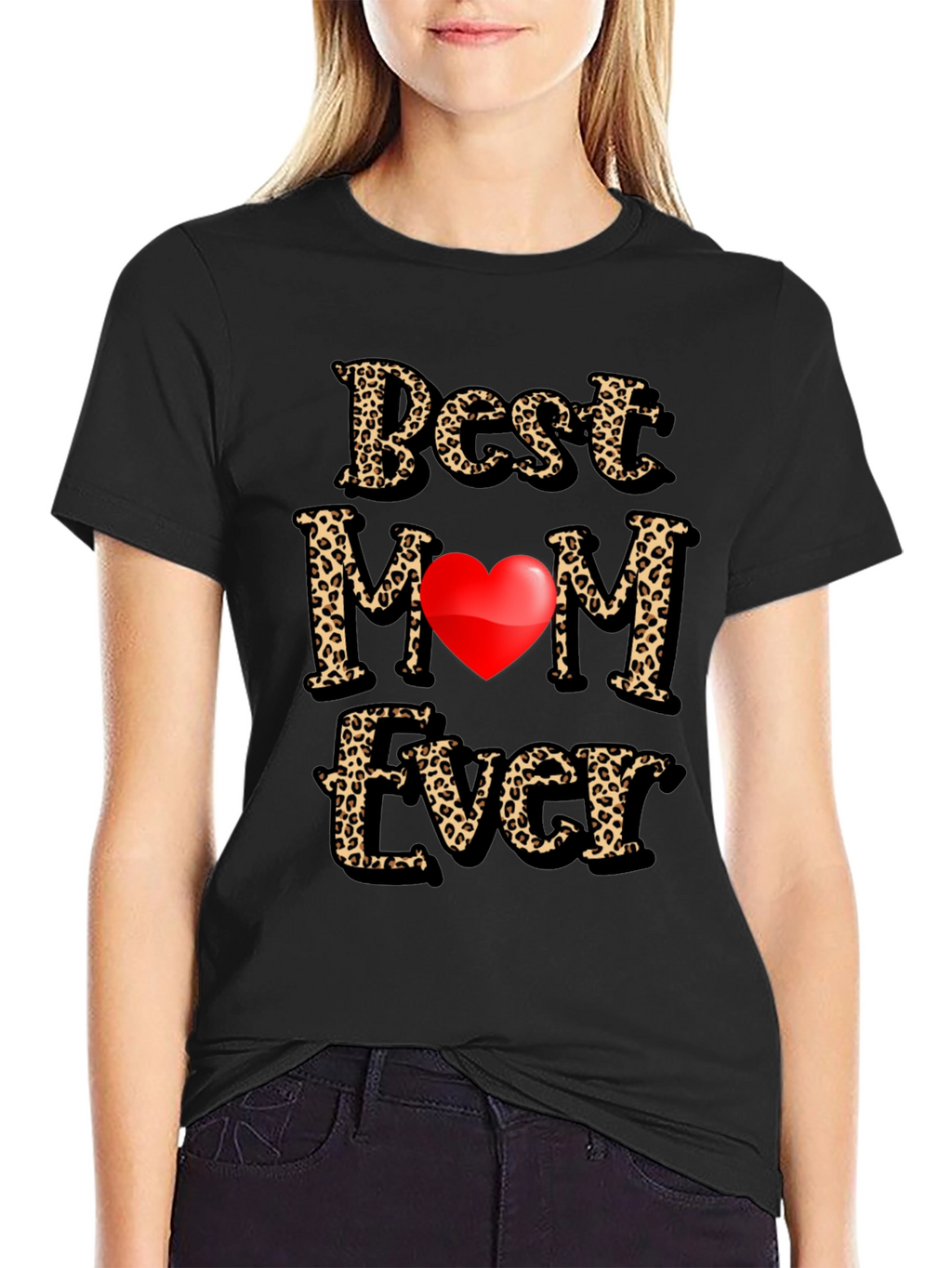 Best Mom Ever Leopard Print Graphic Tee