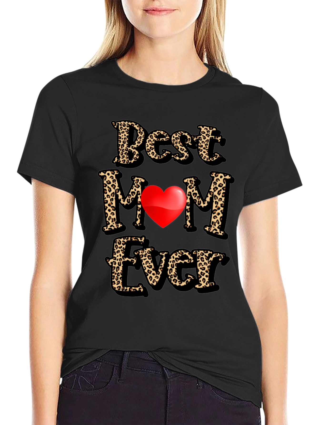 Best Mom Ever Leopard Print Graphic Tee