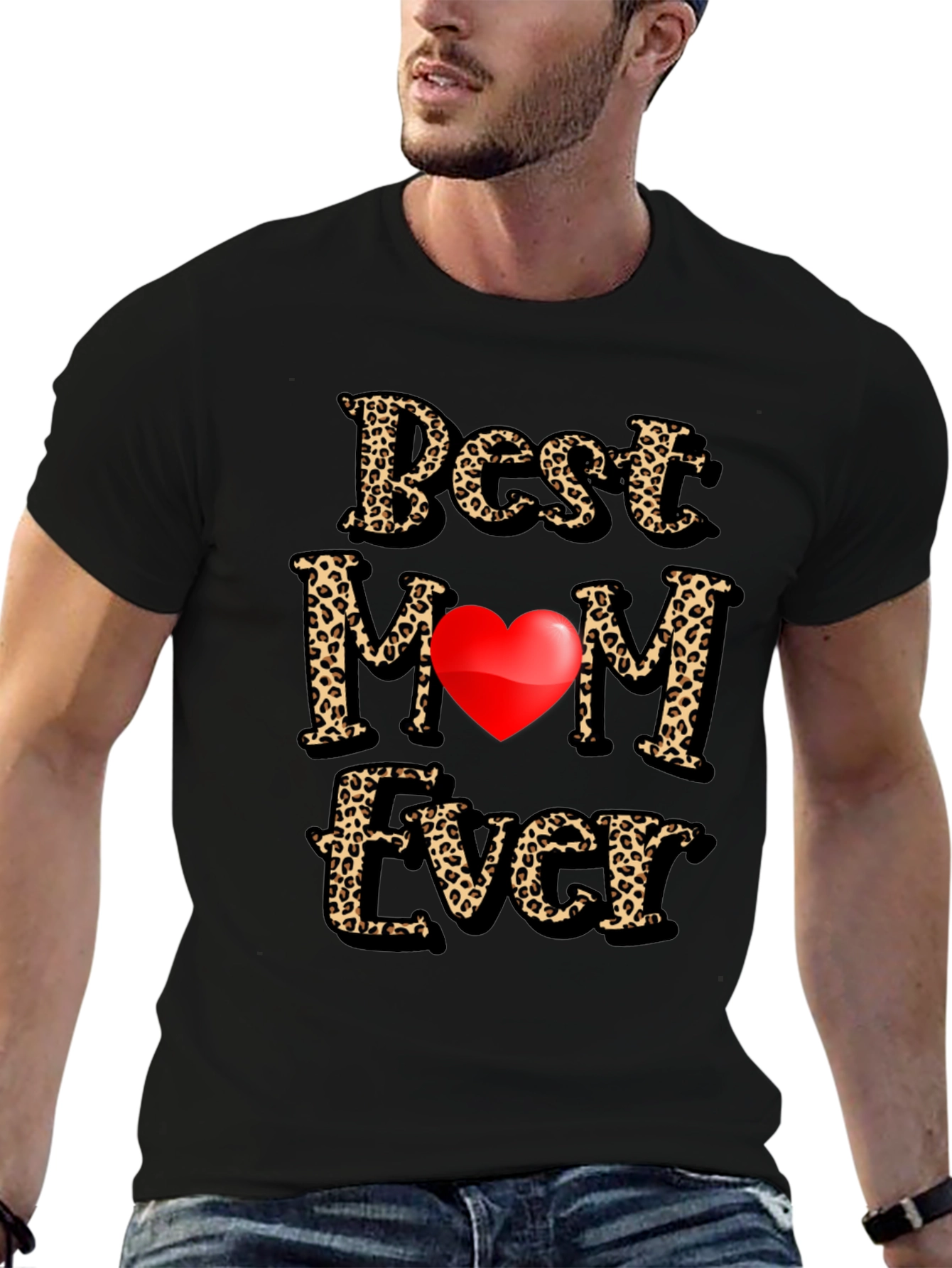 Best Mom Ever Leopard Print Graphic Tee